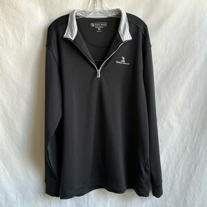 Pebble Beach black 1/4-zip long sleeve performance pullover, size XL